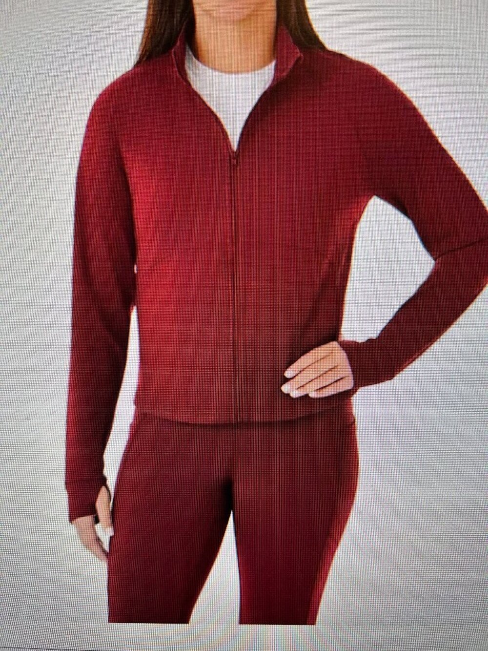 Women's Jumpsuit.  Leggings and jacket.  XL.  Burgundy